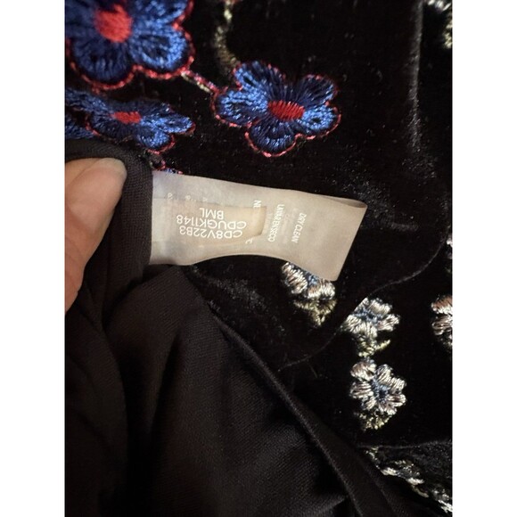 Calvin Klein Black Velvet & Mesh Floral Embroidered Pencil Dress Sleeveless SZ 4 - Picture 10 of 11